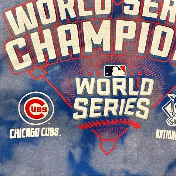 Chicago Cubs Hoodie Sweatshirt World Series 2016 Women Bleached Rhinestone Stars - Picture 7 of 9